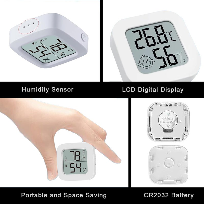 ACEBON Reptile Tank Thermometer, Mini Digital Hygrometer Thermometer Gauge, Indoor Outdoor Temperature Humidity Meter for Greenhouse Humidors Incubators Reptile Terrarium Jars, Fahrenheit (℉) or Celsius(℃) - Image 3